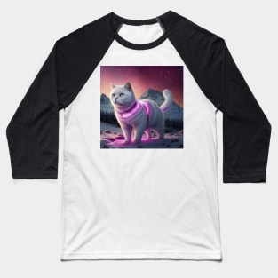 Artic White British Shorthair Baseball T-Shirt